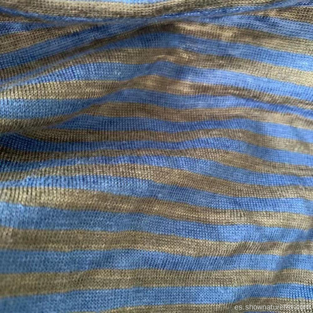 Jersey de punto teñido en hilo de lino