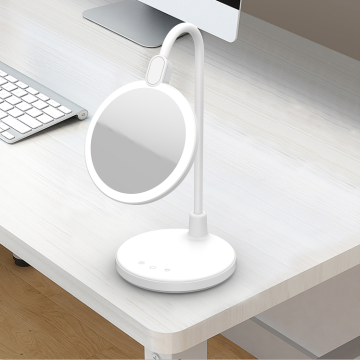 Rechargeable Multi-Functional LED Desk Lamp with Mirror Light and 3 Modes