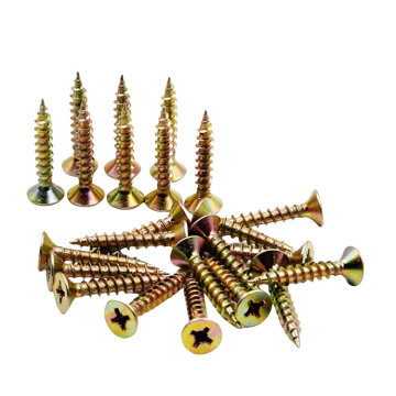 High-Quality Heavy Duty Tapping Screws: 5x30mm Yellow Zinc & Black Oxide Finish for Durable Applications in Chipboard, Stainless Steel, and Brass