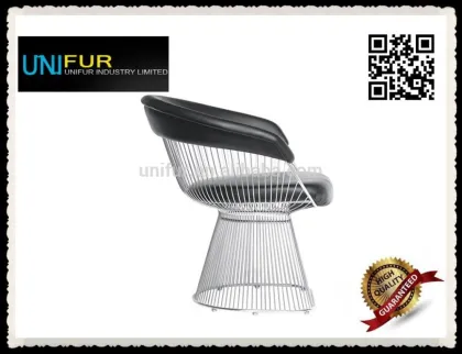 Replica Warren Platner upholstered back wire lounge Chair with cushion