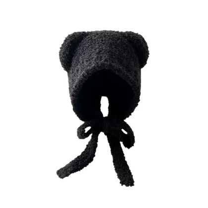 Autumn & Winter Windproof Soft Woolen Hats with Bear Ears