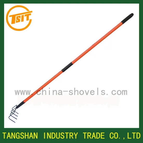 long fiberglass handle mini garden metal rake