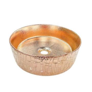 Luxury Electroplated Round Golden Art Countertop Basin