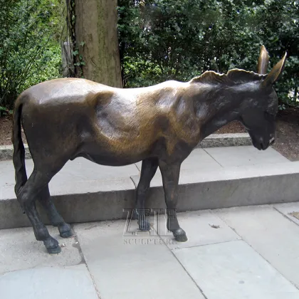 Fine Workmanship Outdoor Garden Life Size Bronze Donkey Sculpture