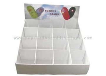 White Portable Collecting  Cardboard Counter Displays Cases Encd048  For Socks
