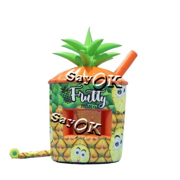 Outdoor Giant Inflatable Pineapple Booth for Juice Drinks Advertising