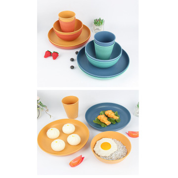 Wheat straw household tableware set