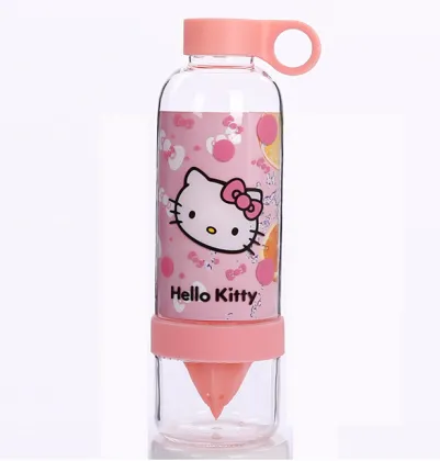 BPA Free plastic Hello Kitty cup Lemon cup fruit infuser water bottle for kids