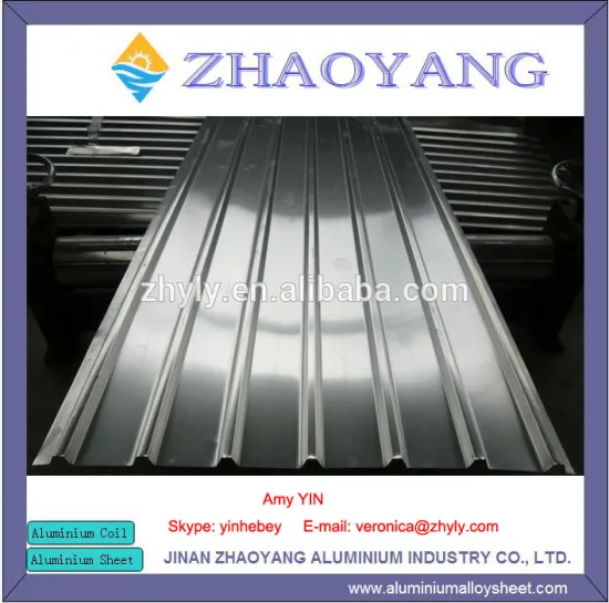Corrugated aluminum sheet metal for roof