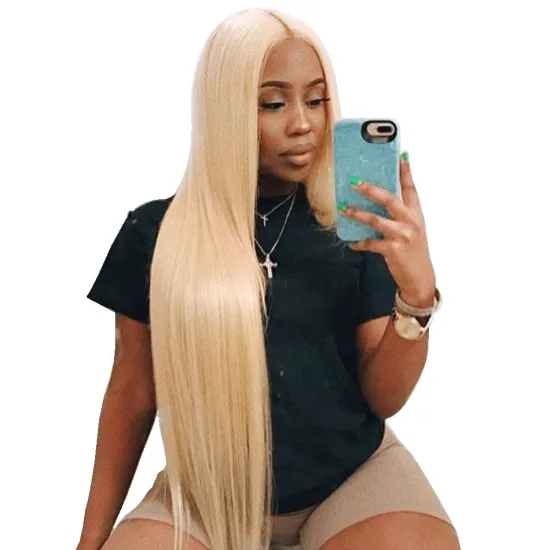 613 Blonde Virgin Brazilian Human Hair Bundles With Closure Can Dye To Any Color Fast Shipping Custom Logo
