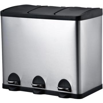 Three Stainless Steel Pedal trash bin