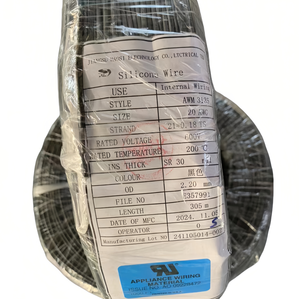 Silicone electrical wire UL3135 20#BLACK