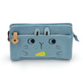 Cute rabbit style canvas pencil bag