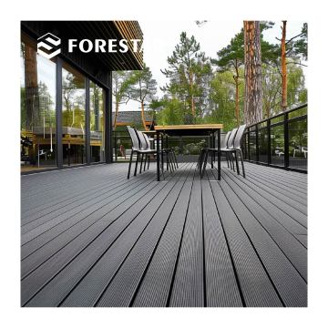 Piso WPC de moda antideslizante al aire libre: piso de tablero de cubierta de núcleo hueco duradero piso de madera carbonizada