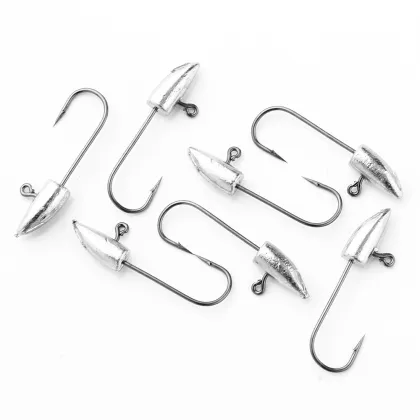 JOHNCOO Bulk Soft Lead Head Lures Single Hook Jigging Fishing Gear