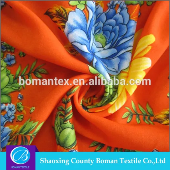 China factory price wholesale polyster strech orange woven fabric with high quality