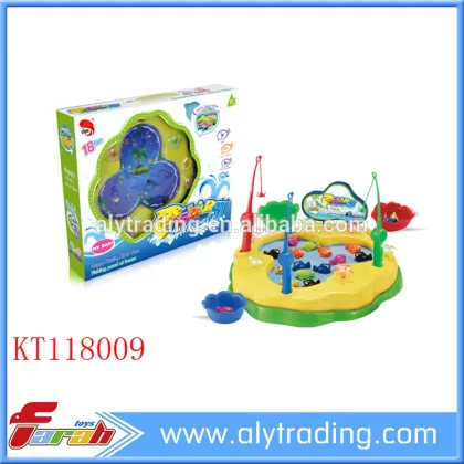 2016 B/O Play Set Magnetic Fishing Game Toys B/O fishing set with music and light