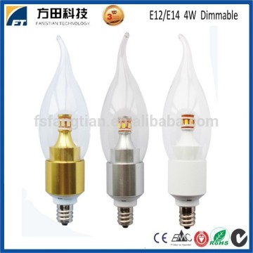 Unique design 360 degree beam angle E12 E14 3w dimmable led light bulb 3 years warranty