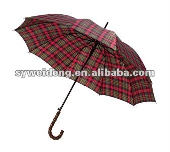 auto open wood shaft&handle straight umbrella