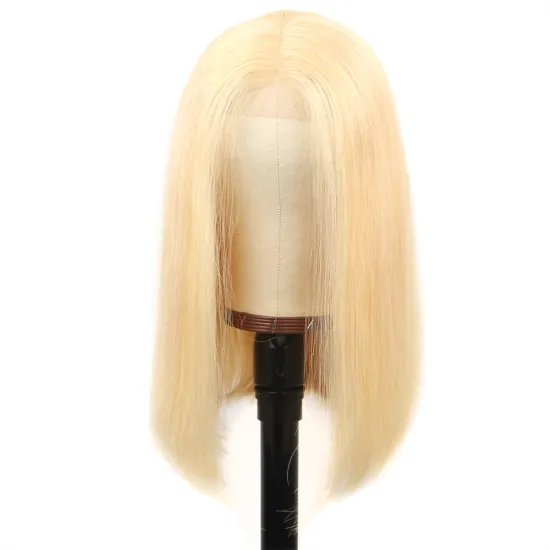China Wig Supplier Brazilian Straight Body Wave Lace Front Blonde 100% Human Hair Closure Bob Wig