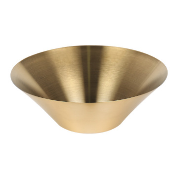 Stainless Steel Gold Salad and Fruit Bowl