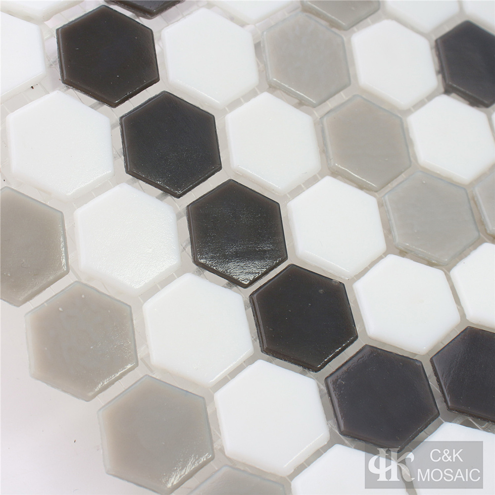 Three-dimensional glass mosaic tiles