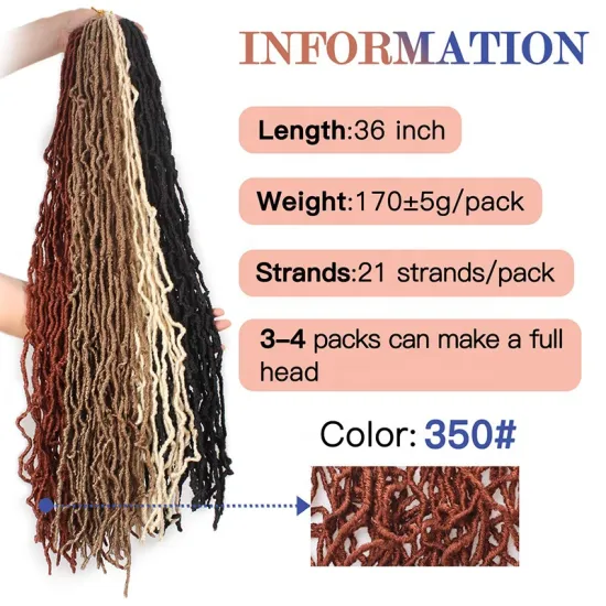 Wavy Faux Locs Crochet Hair For Black Women 21 Strands Crochet Hair Extensions 18 Inches Soft Nu locs Hair Products