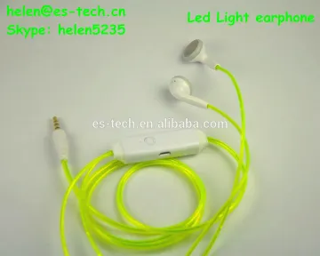 in ear earphones, Led earphone, El light headphone