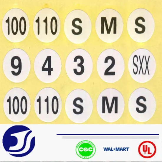 Multi color permanent plain number sticker