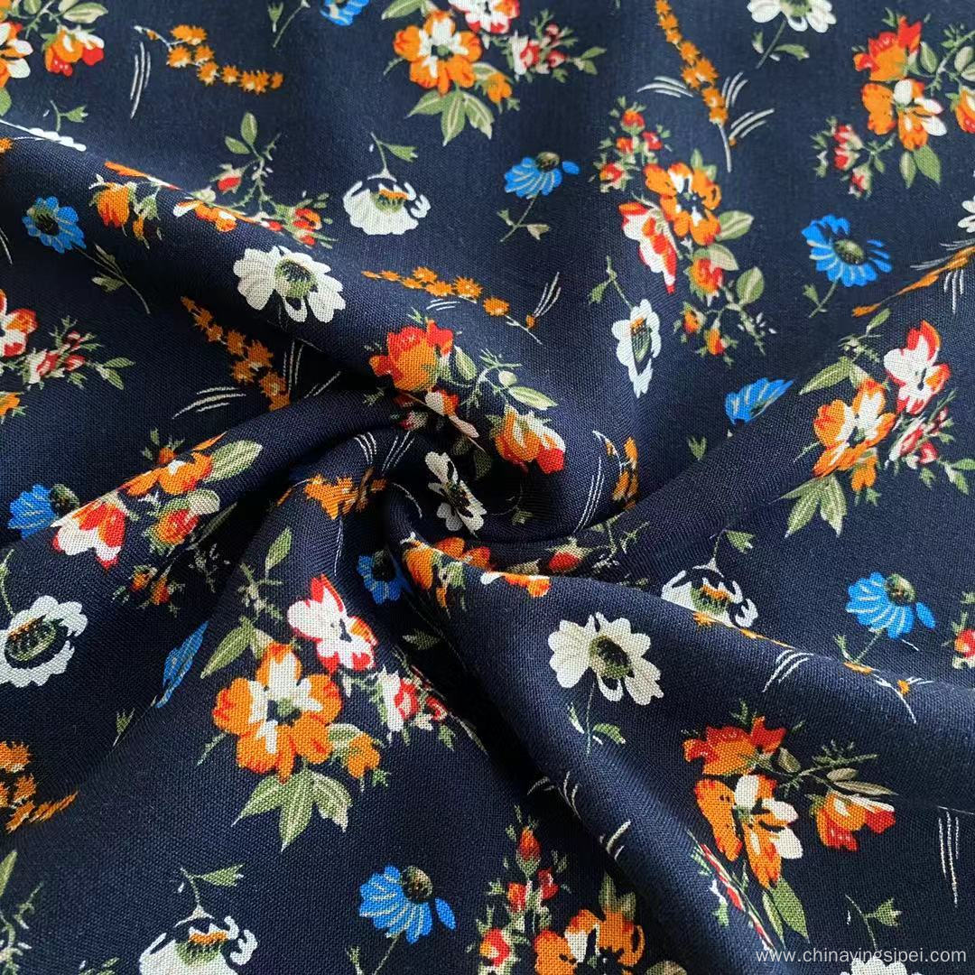 Original 105gsm Elegant Flower Print 100%Rayon Fabric For Dress