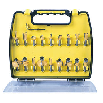 CF6503 18-piece router bit set in plastic box