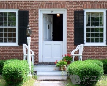 Wooden entry doors with insert french window that open