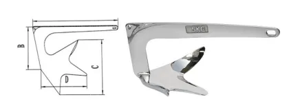 SS316 Bruce Anchor and Boat Winch for Small Boats