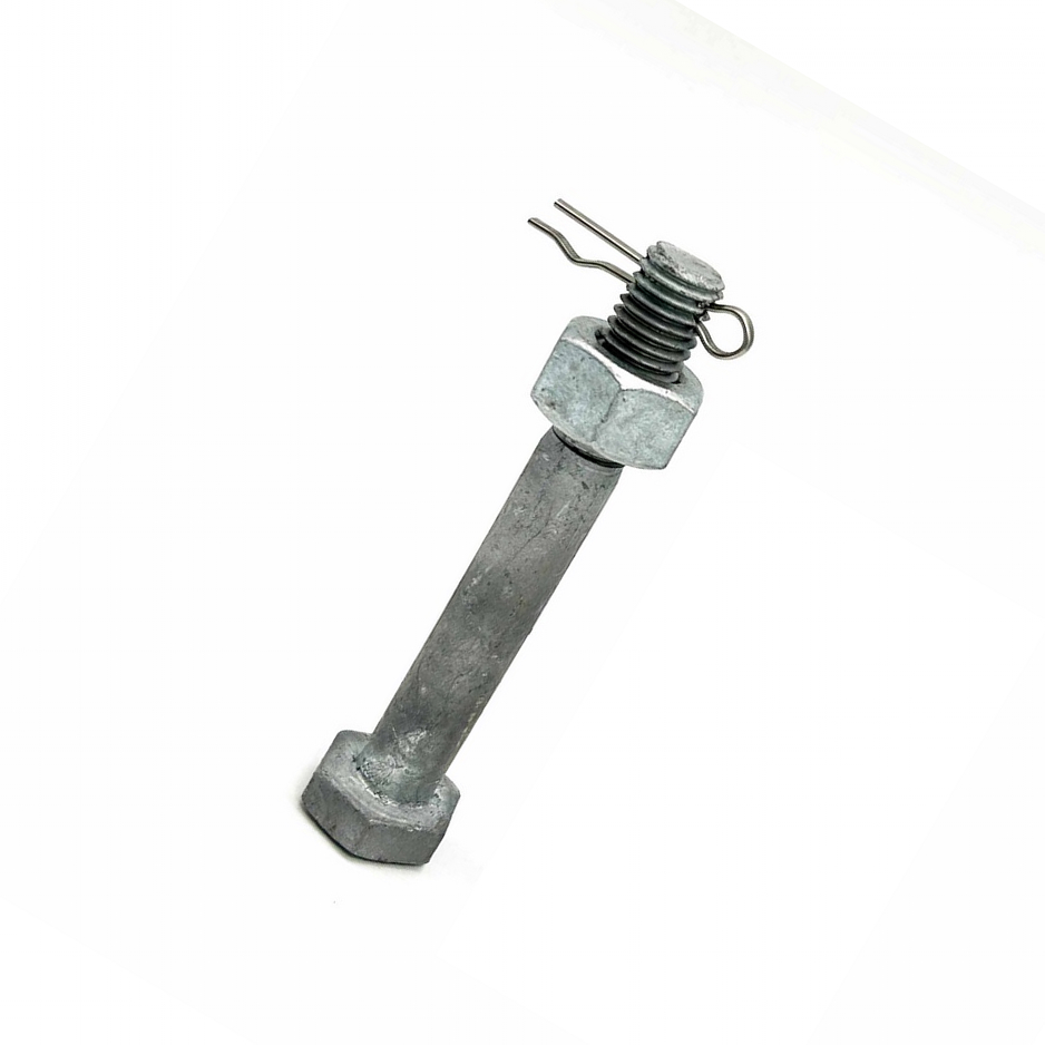 Hexagon Head Bolt with Nut and Cotter Pin, shackle bolt pin