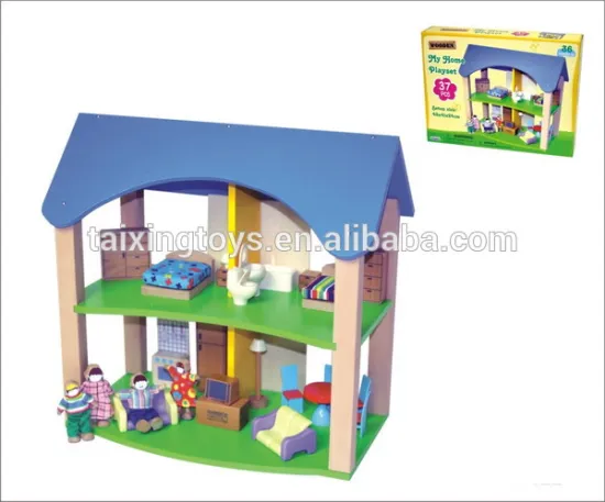 New DIY Educational Wooden House Home Villa Kids Building Play Toys