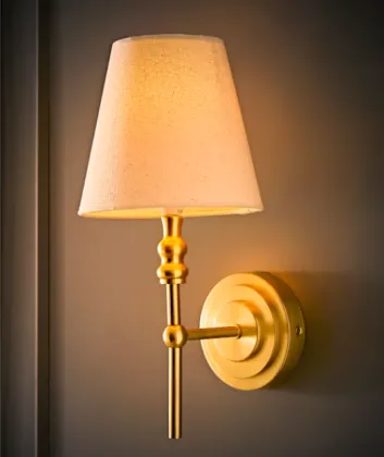 Maggie Brushed Chrome Wall Lights with Tapered Shades