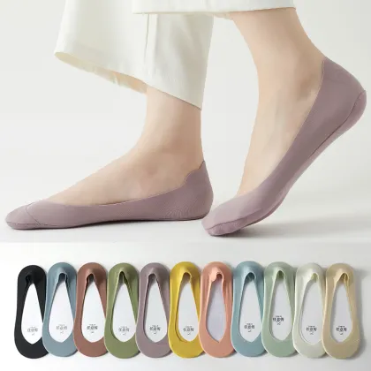 Casual Summer Women's Soft Cotton Invisible Boat Socks