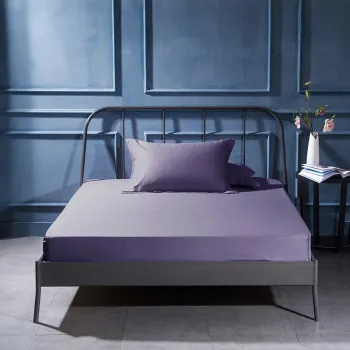 Lilac purple 100% Egyptian cotton fitted sheet