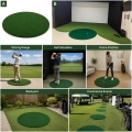 Estera para golpear golf redonda de 1,5 m, césped de golf profesional de 25 mm de espesor con base EVA acolchada para práctica en interiores y exteriores