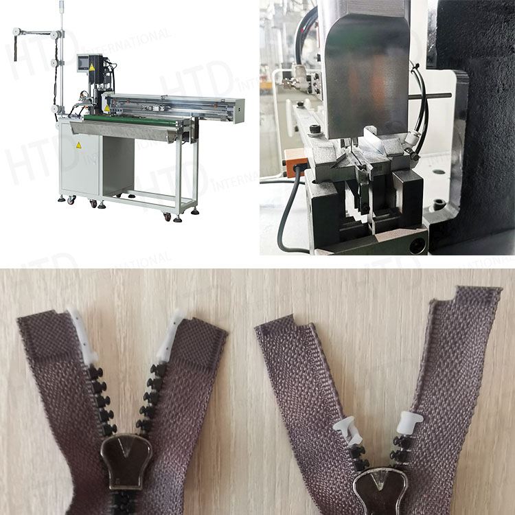 zipper cutting machine for two way open-end plastic zipper