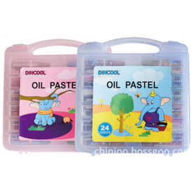 24 kleuren oliepastel in plastic doos