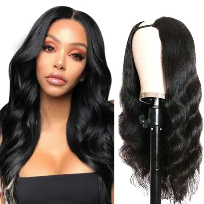 body wave u part human hair wig, easy to wear glueless u part wig
