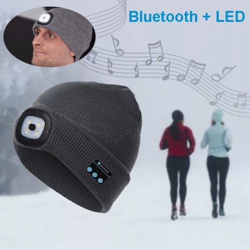 Topi Beanie dengan Lampu Led untuk Berlari