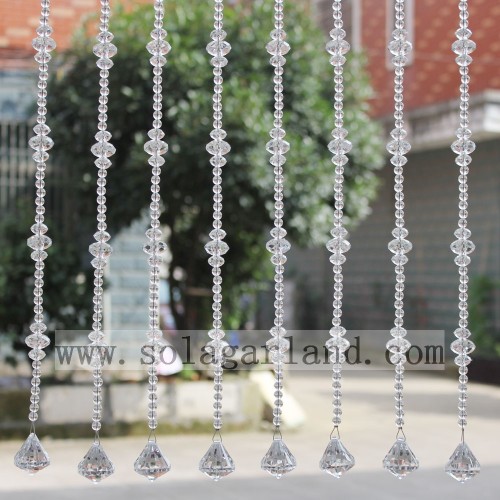 Rideau de douche perlé en cristal acrylique romantique de dernière conception