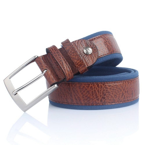 Äkta läder Canvas Belt Export Italien märke Man bälte (SR-13027)