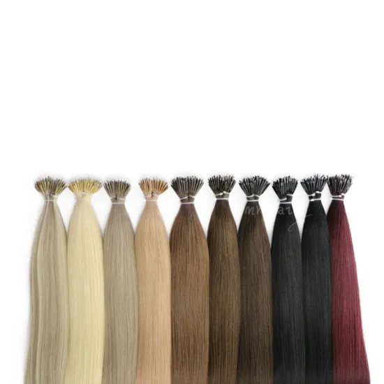 12A Raw Indian Best Straight Pre Bonded  Hair Vendor Cuticle Aligned Virgin Ombre Color Russian Remy Nano Hair Extension 24 Inch