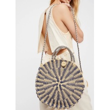 2021 circle shap two colors matching straw bag