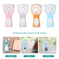 Bàn tay cầm Gương có thể gập Dễ thương Mini Fan