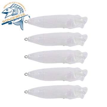 Kunstmatige 65 mm Bionic Topwater Wobbler Popper Lure - Ongevoelde transparant