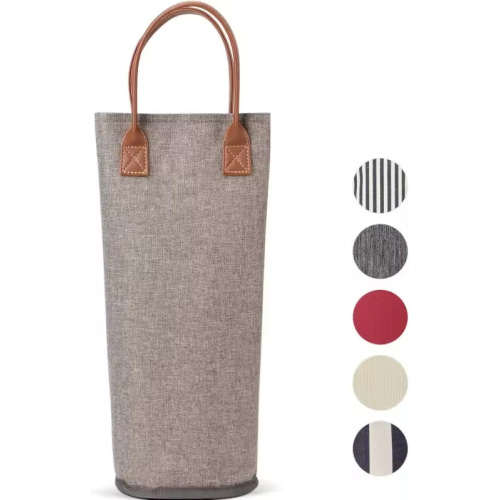 Custom Single Bottle Wine Carrier Polyester Tote Bag